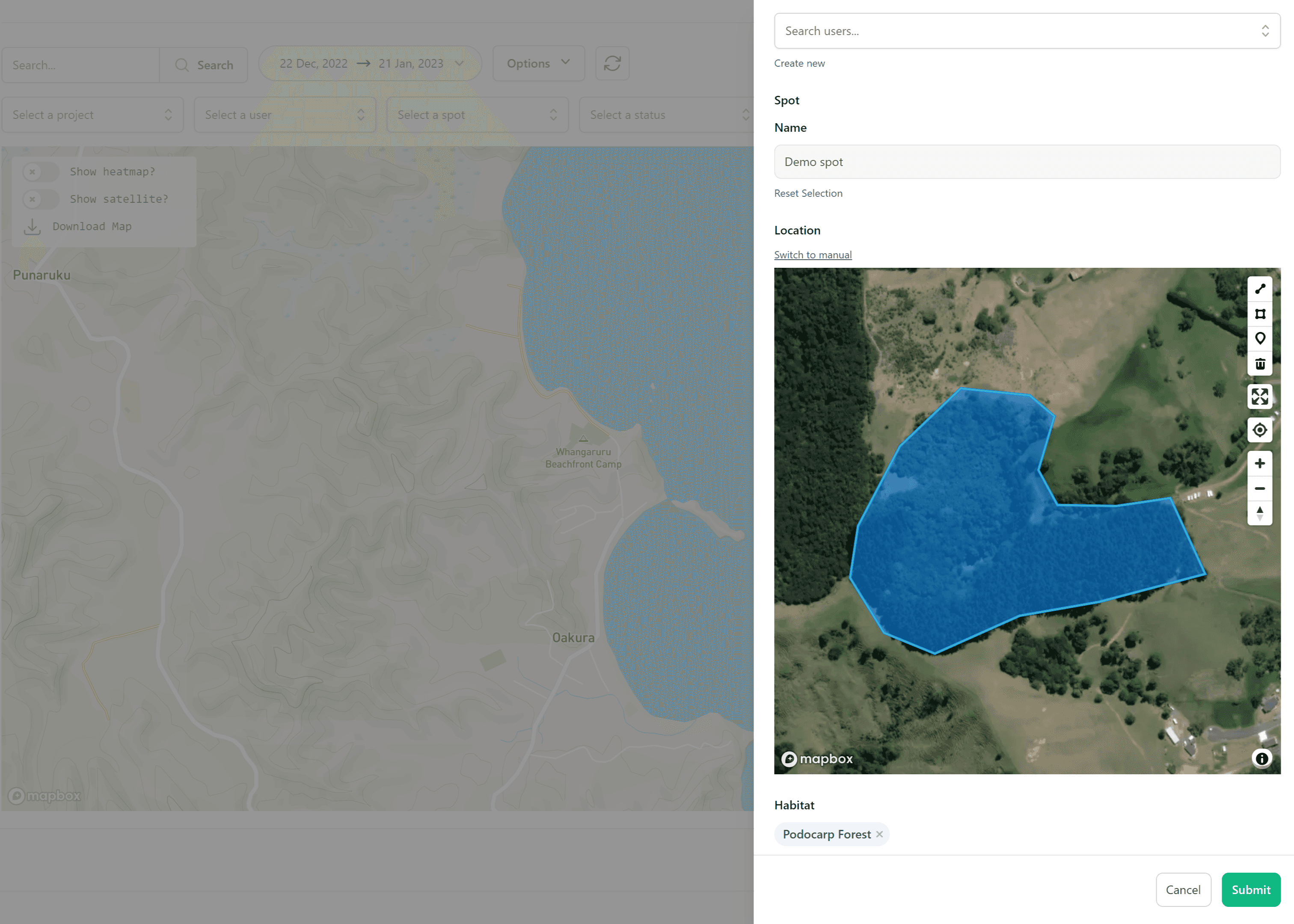 14all Forms web app map view